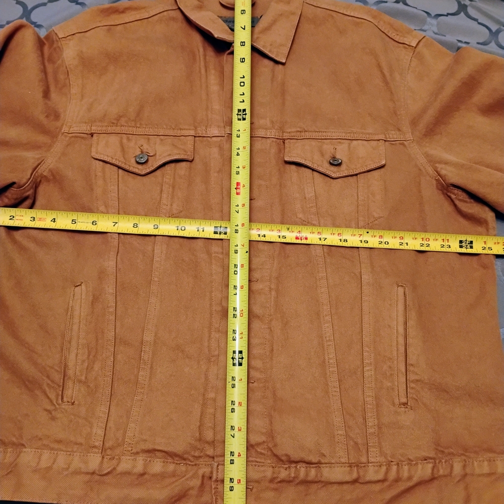 Calvin Klein Vintage Button-Front Trucker Jacket in Orange / Brown - Picture 6 of 7